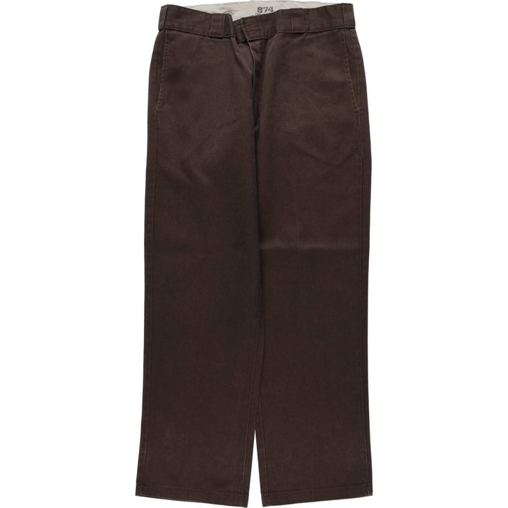 Dickies 874 Original Fit Work Pants, Men's, Size W34 polyester dark chocolate Vintage Second Hand