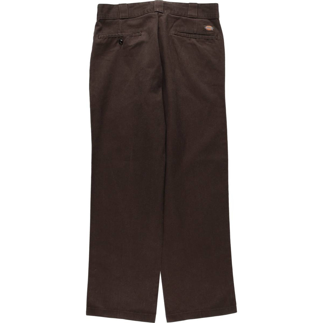 Dickies 874 Original Fit Work Pants, Men's, Size W34 polyester dark chocolate Vintage Second Hand
