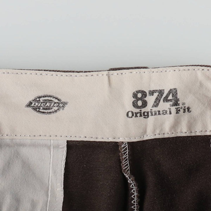 Dickies 874 Original Fit Work Pants, Men's, Size W34 polyester dark chocolate Vintage Second Hand