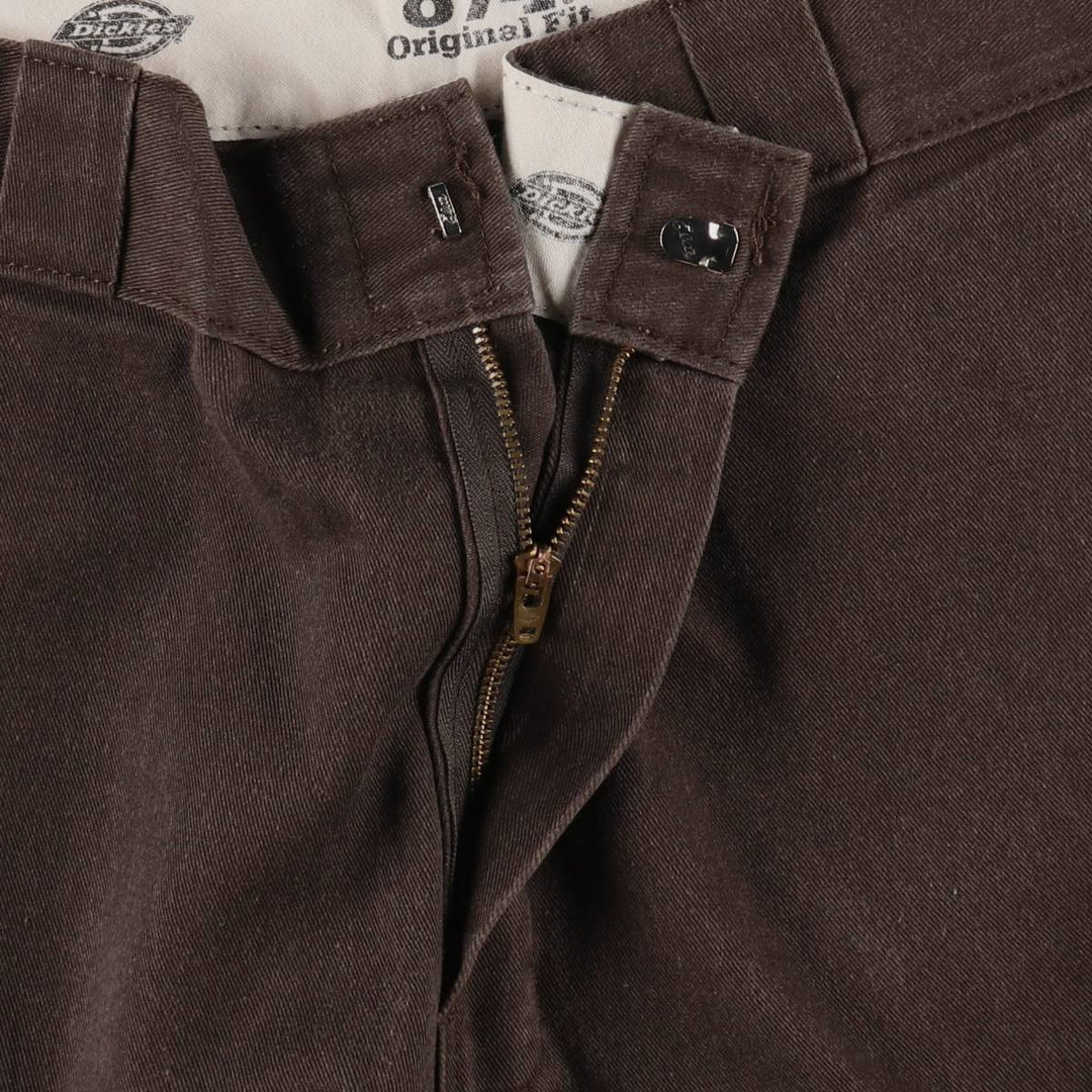 Dickies 874 Original Fit Work Pants, Men's, Size W34 polyester dark chocolate Vintage Second Hand