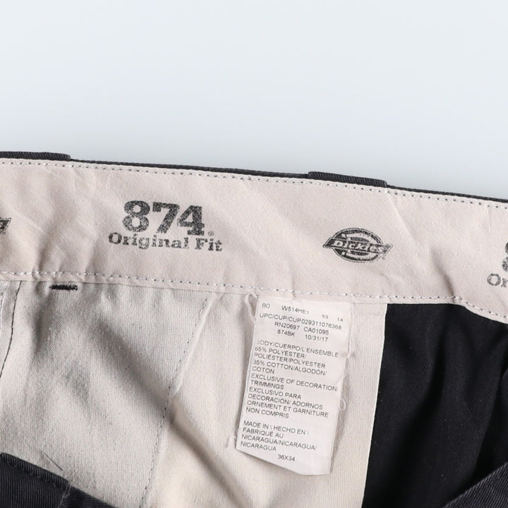Dickies 874 Original Fit Work Pants for Men, W36 polyester black type Vintage Second Hand