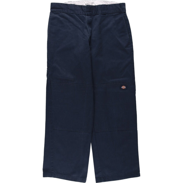Dickies Loose Fit Double Knee Work Pants Men's W33 polyester navy blue type Vintage Second Hand