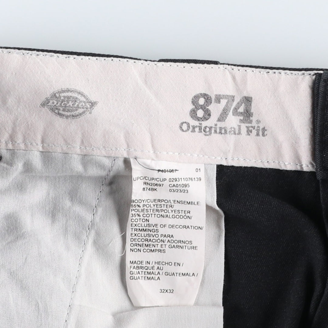 Dickies 874 Original Fit Work Pants, Men's, Size W33 polyester black type Vintage Second Hand