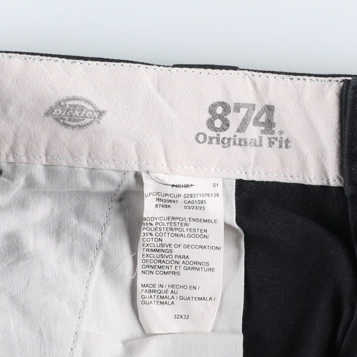 Dickies 874 Original Fit Work Pants, Men's, Size W33 polyester black type Vintage Second Hand