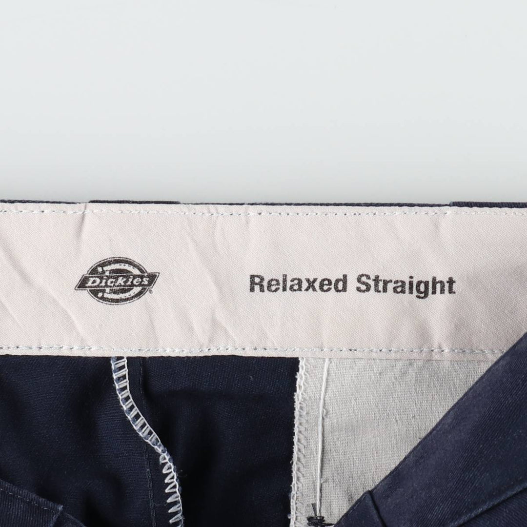 Dickies Relaxed Straight Double Knee Work Pants, Men's Size W32 (approx.) polyester navy blue type Vintage Second Hand