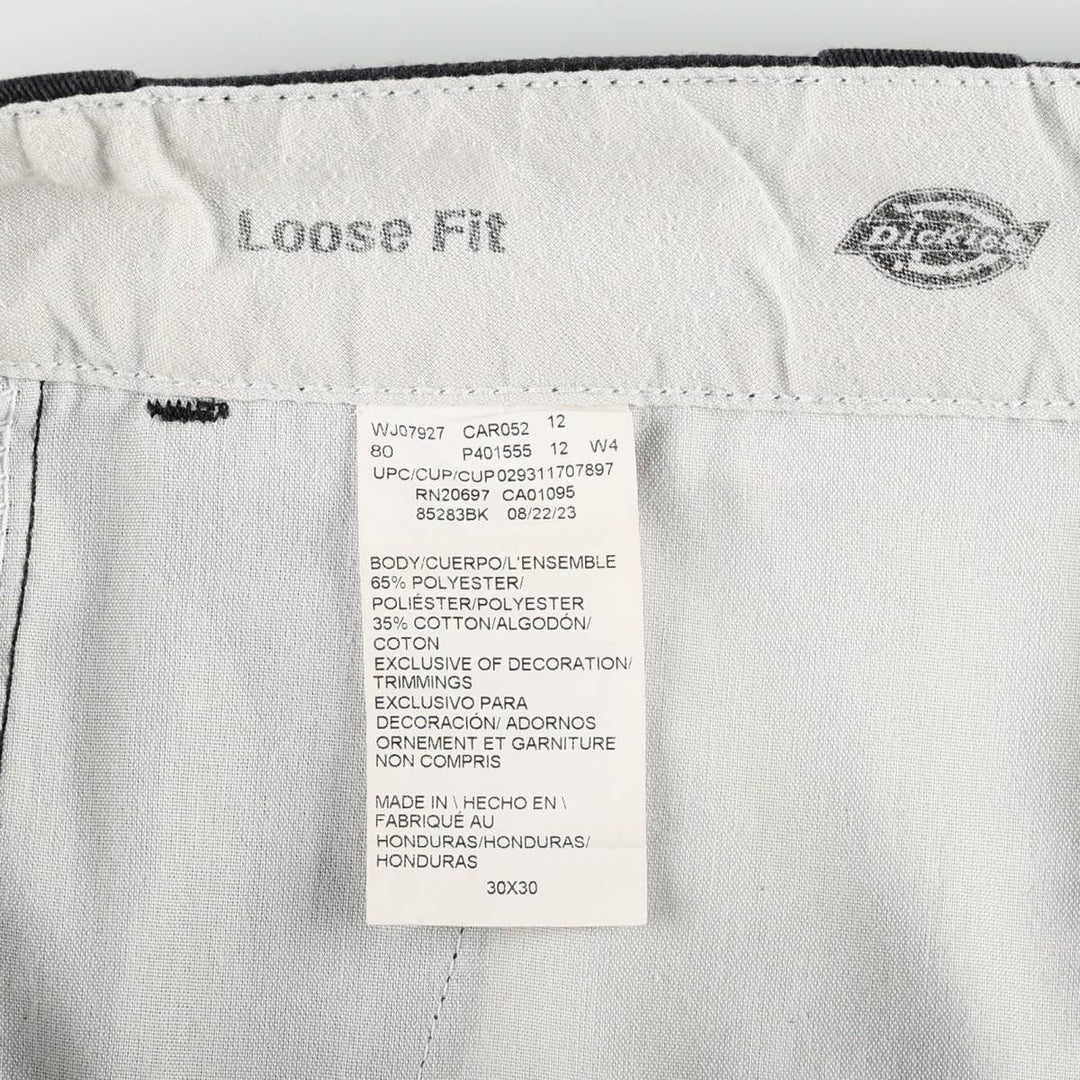 Dickies Loose Fit Double Knee Work Pants, Men's Size W31 (approx.) polyester black type Vintage Second Hand
