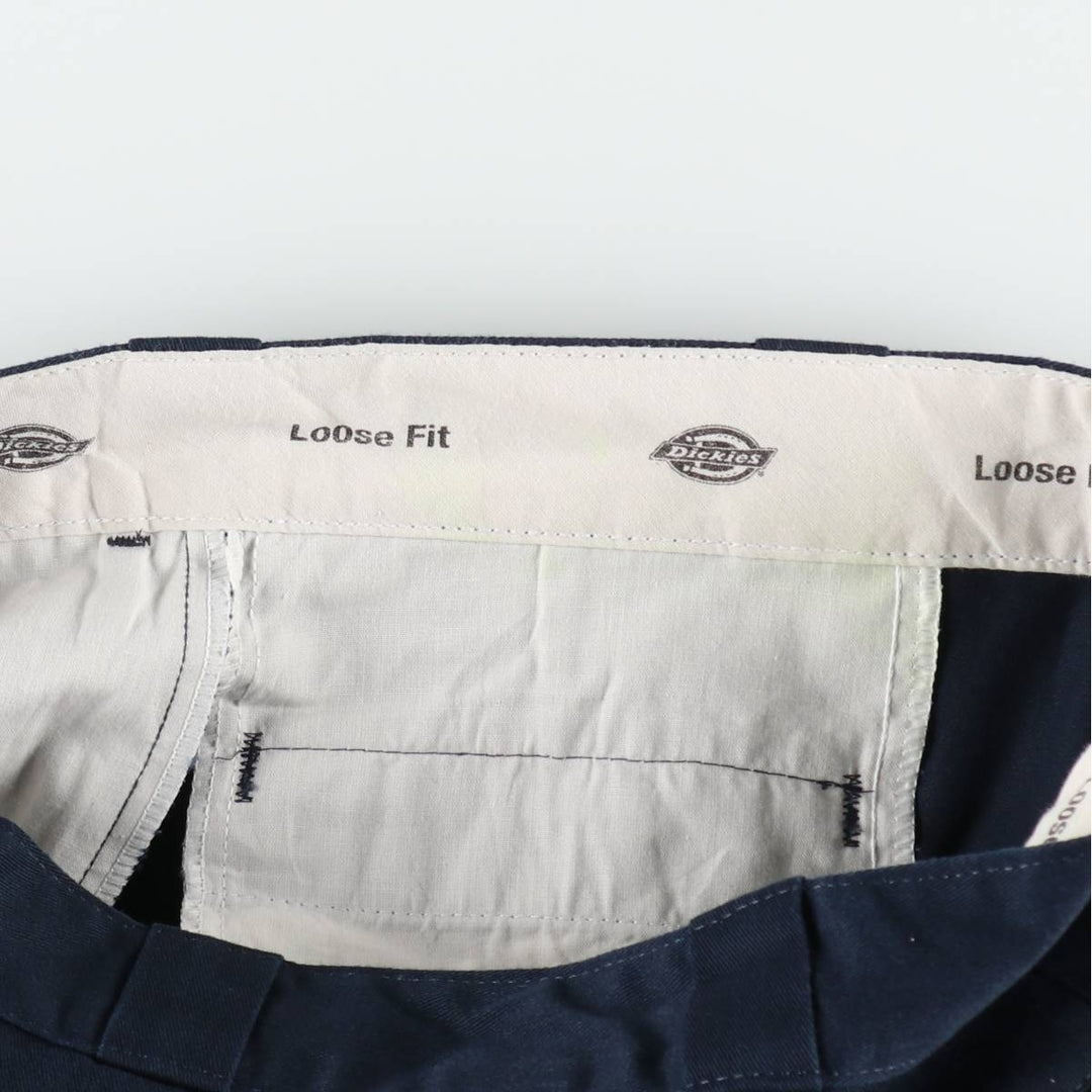 Dickies Loose Fit Double Knee Work Pants Men's W36 polyester navy blue type Vintage Second Hand