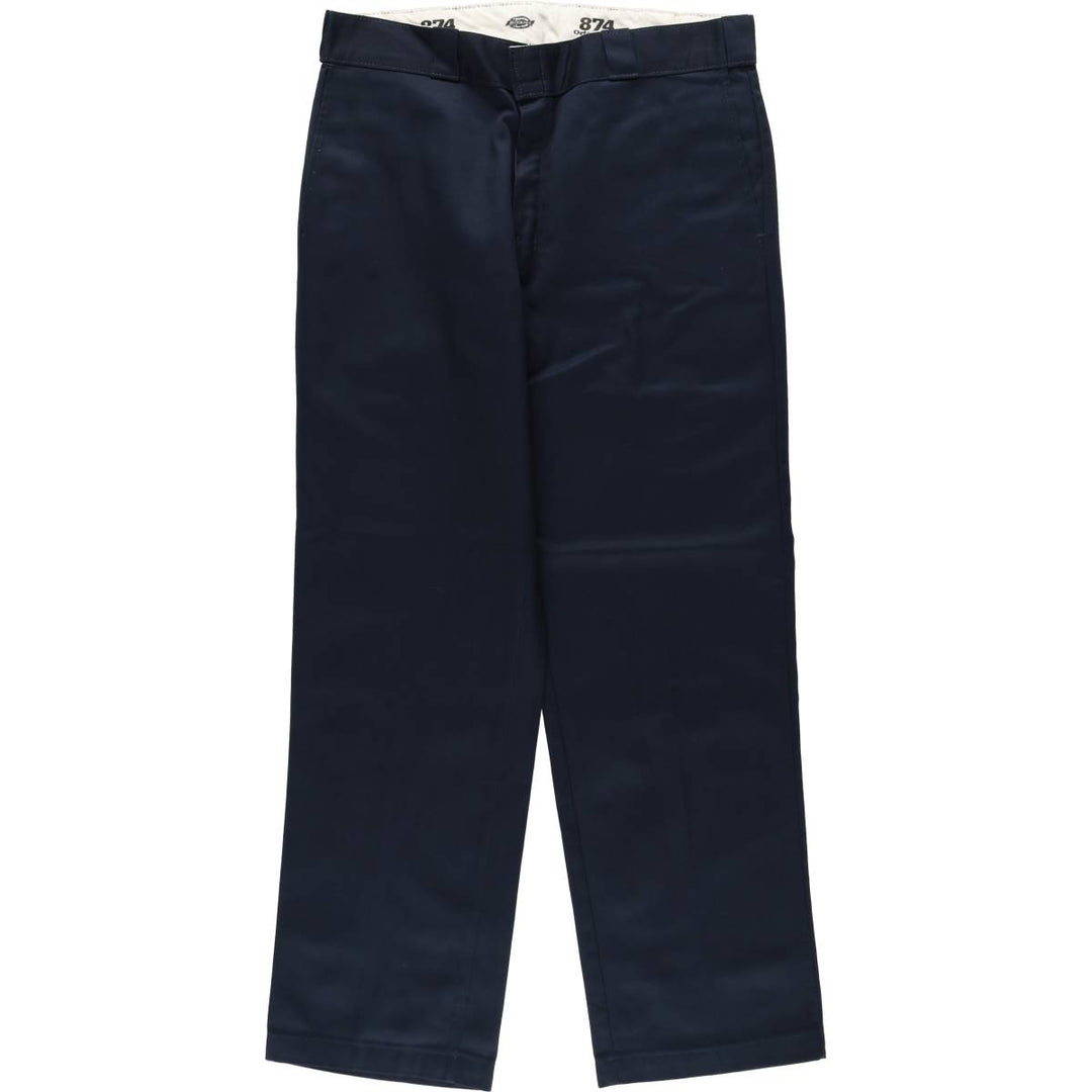 Dickies 874 ORIGINAL FIT Work Pants for Men, W34 equivalent polyester navy blue type Vintage Second Hand