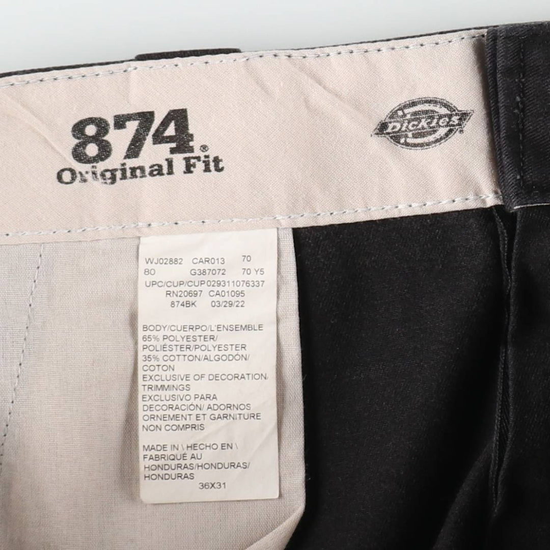 Dickies 874 ORIGINAL FIT Work Pants for Men, W34 equivalent polyester black type Vintage Second Hand