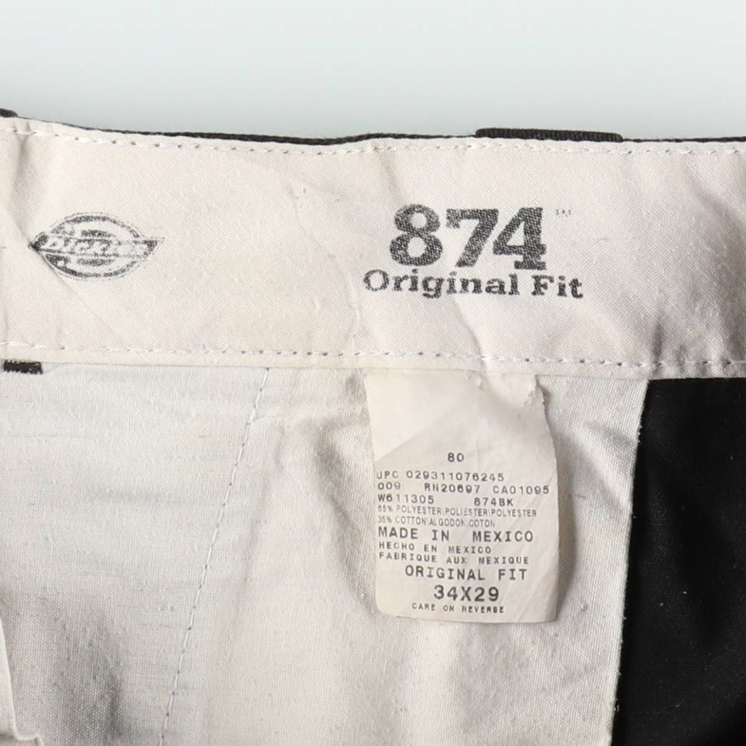 Dickies 874 ORIGINAL FIT Work Pants for Men, W34 equivalent polyester black type Vintage Second Hand