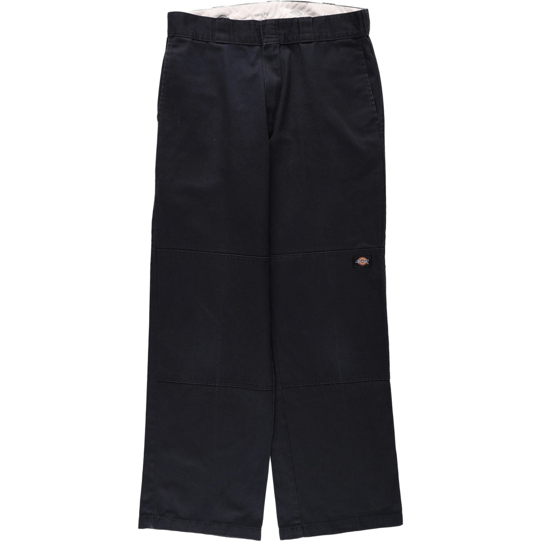 Dickies Loose Fit Double Knee Work Pants Men's W33 polyester black type Vintage Second Hand