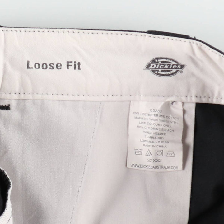 Dickies Loose Fit Double Knee Work Pants Men's W33 polyester black type Vintage Second Hand