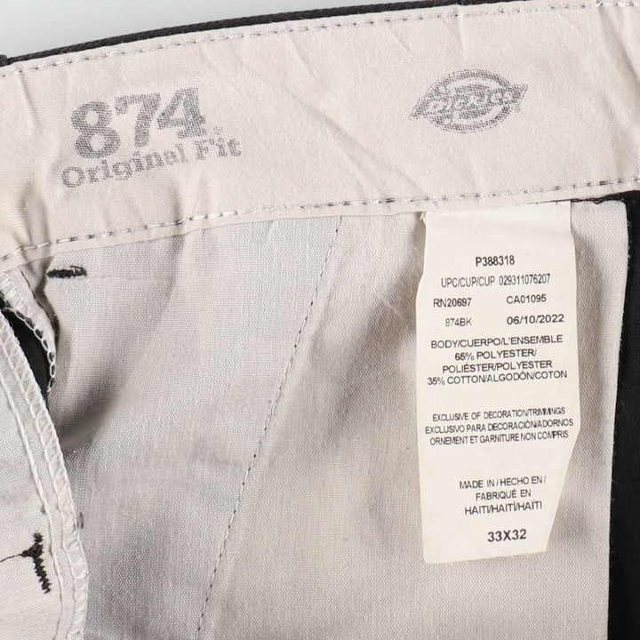 Dickies 874 Original Fit Work Pants, Men's, Size W33 polyester black type Vintage Second Hand
