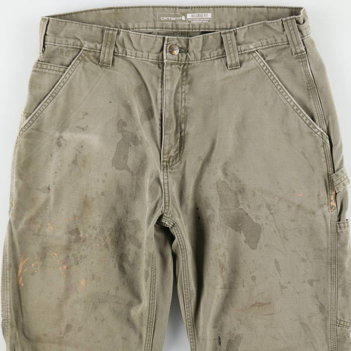 Carhartt Relaxed Fit Painter Pants, Men's, Size W33 (approx.) cotton Khaki type Vintage Second Hand