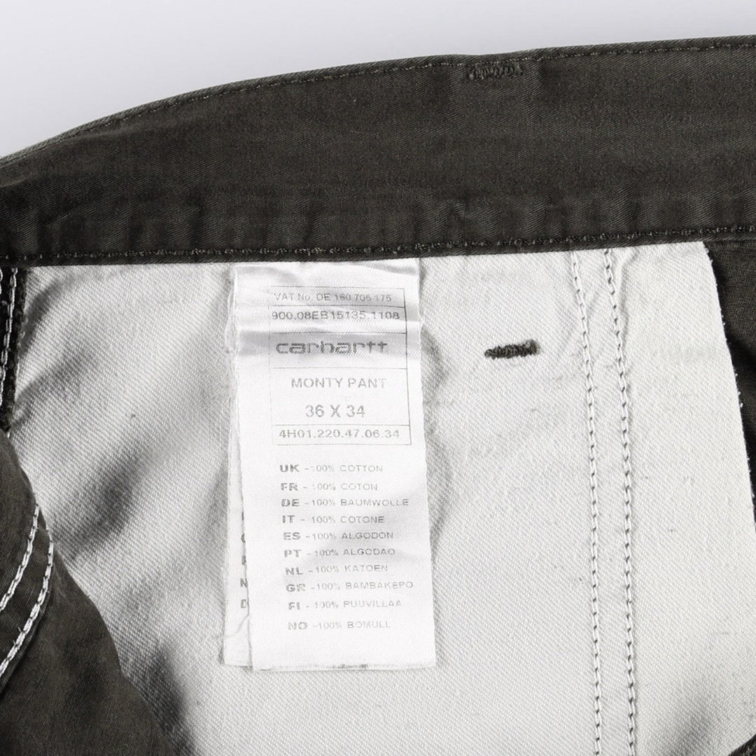 Carhartt MONTY PANT work pants, men's size W37 (approx.) cotton black type Vintage Second Hand