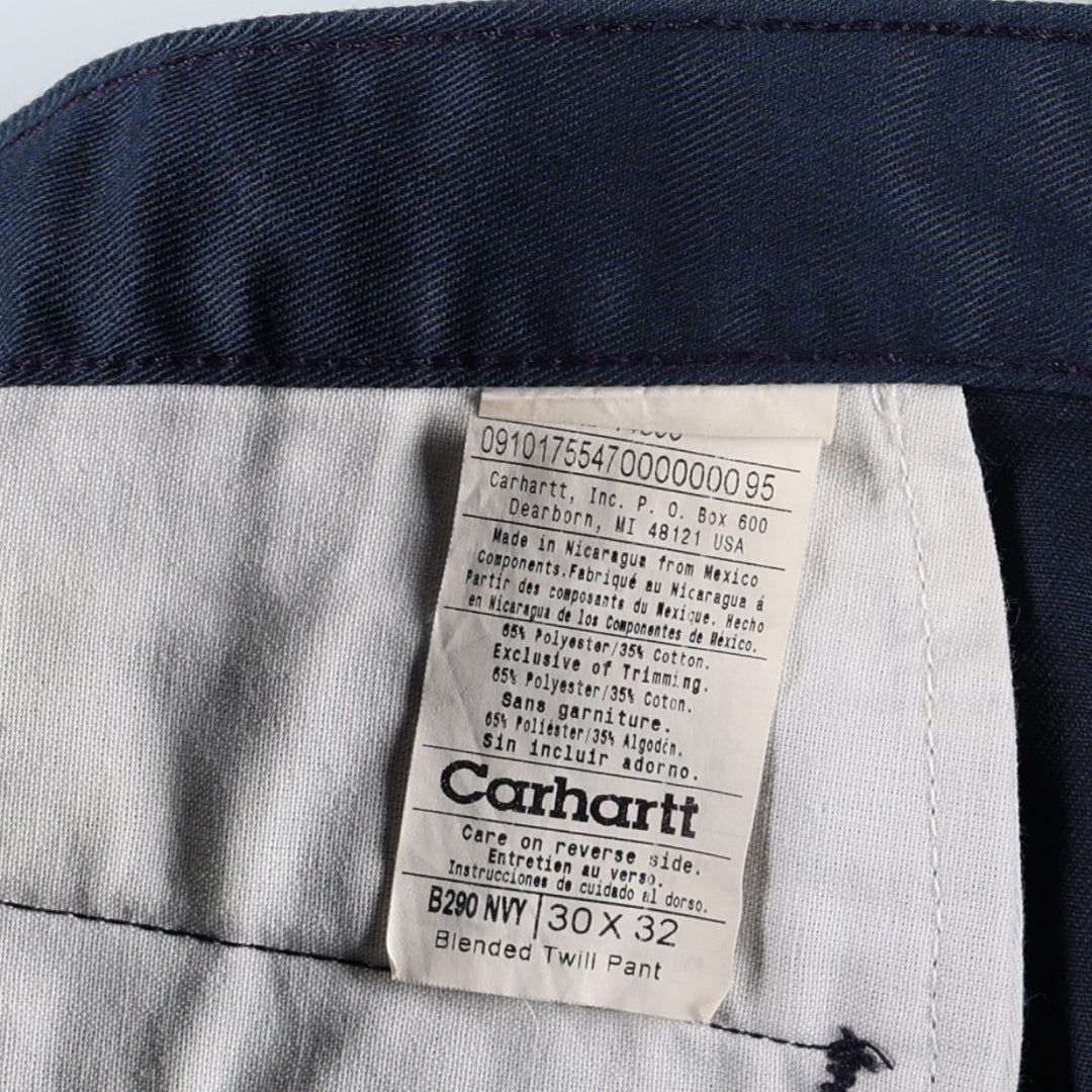 Carhartt Blended Twill Pant Work Pants, Men's W32 (approx.) polyester navy blue type Vintage Second Hand