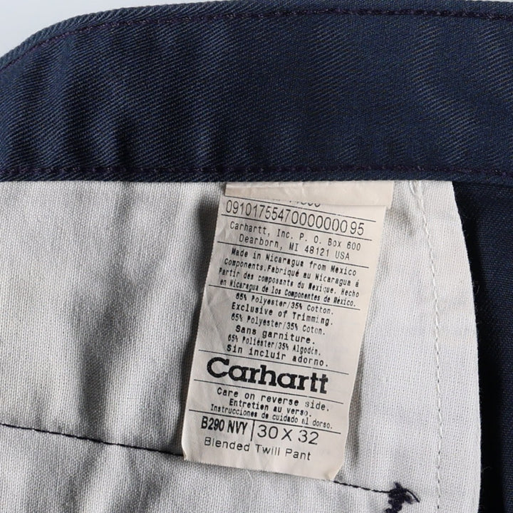 Carhartt Blended Twill Pant Work Pants, Men's W32 (approx.) polyester navy blue type Vintage Second Hand