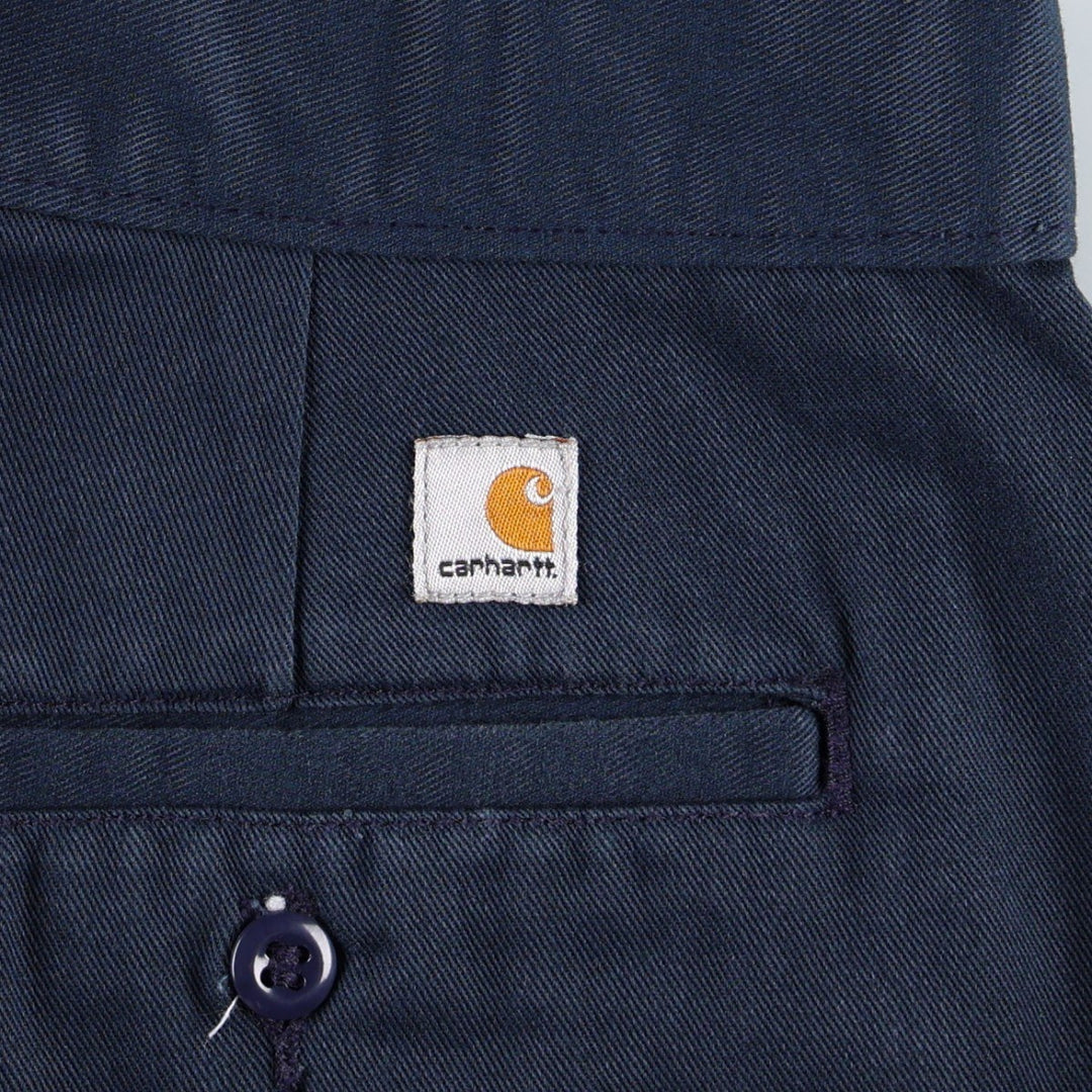 Carhartt Blended Twill Pant Work Pants, Men's W32 (approx.) polyester navy blue type Vintage Second Hand
