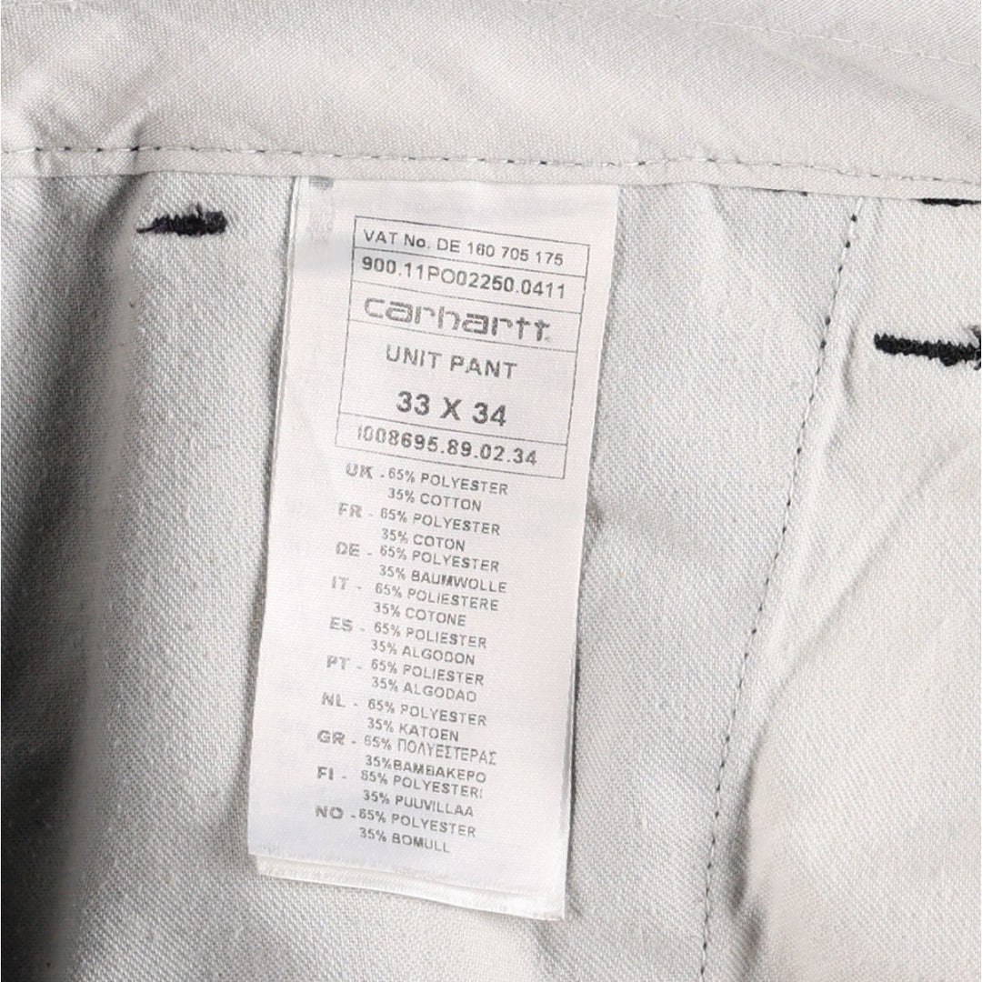 Carhartt UNIT PANT work pants, men's size W36 (approx.) polyester black type Vintage Second Hand