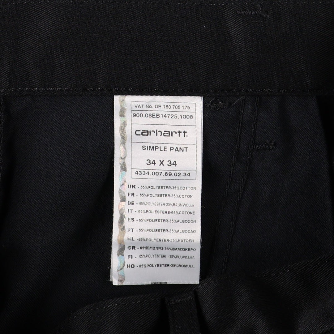Carhartt SIMPLE PANT Work Pants, Men's W36 equivalent. polyester black type Vintage Second Hand