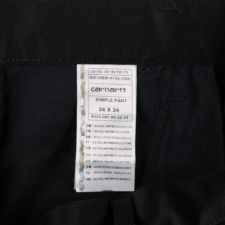 Carhartt SIMPLE PANT Work Pants, Men's W36 equivalent. polyester black type Vintage Second Hand