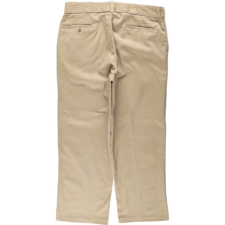 1980'S Dickies Work Pants, Made in USA, Men's Size W37 (approx.), Vintage polyester Beige type Vintage Second Hand