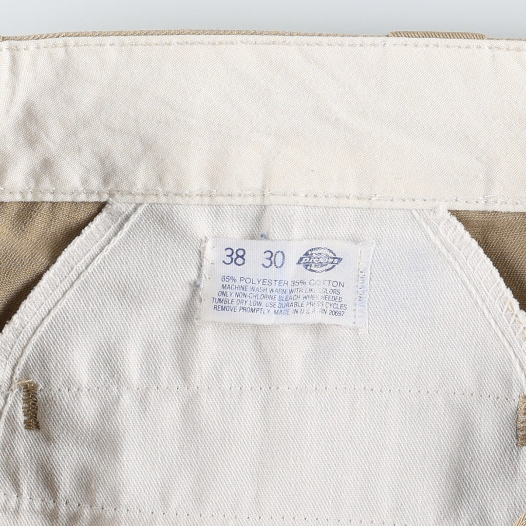 1980'S Dickies Work Pants, Made in USA, Men's Size W37 (approx.), Vintage polyester Beige type Vintage Second Hand