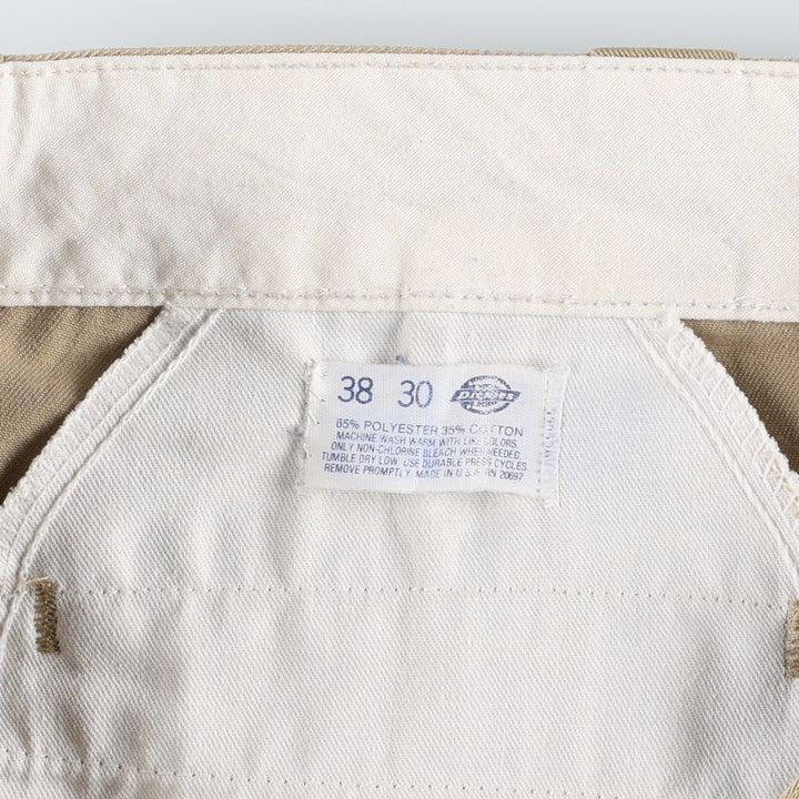 1980'S Dickies Work Pants, Made in USA, Men's Size W37 (approx.), Vintage polyester Beige type Vintage Second Hand