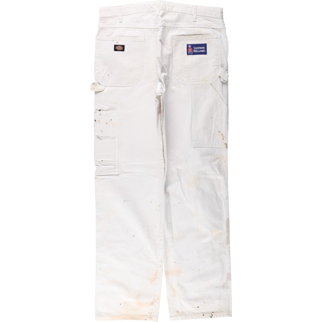 Dickies SHERWIN WILLIAMS Paint Painter Pants Men's W35 (approx.) cotton white type Vintage Second Hand