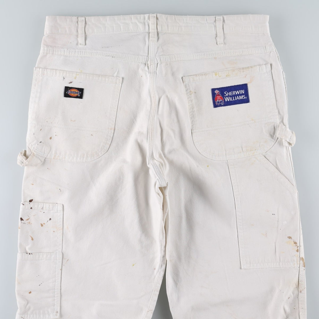 Dickies SHERWIN WILLIAMS Paint Painter Pants Men's W35 (approx.) cotton white type Vintage Second Hand
