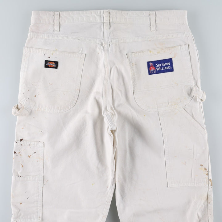 Dickies SHERWIN WILLIAMS Paint Painter Pants Men's W35 (approx.) cotton white type Vintage Second Hand