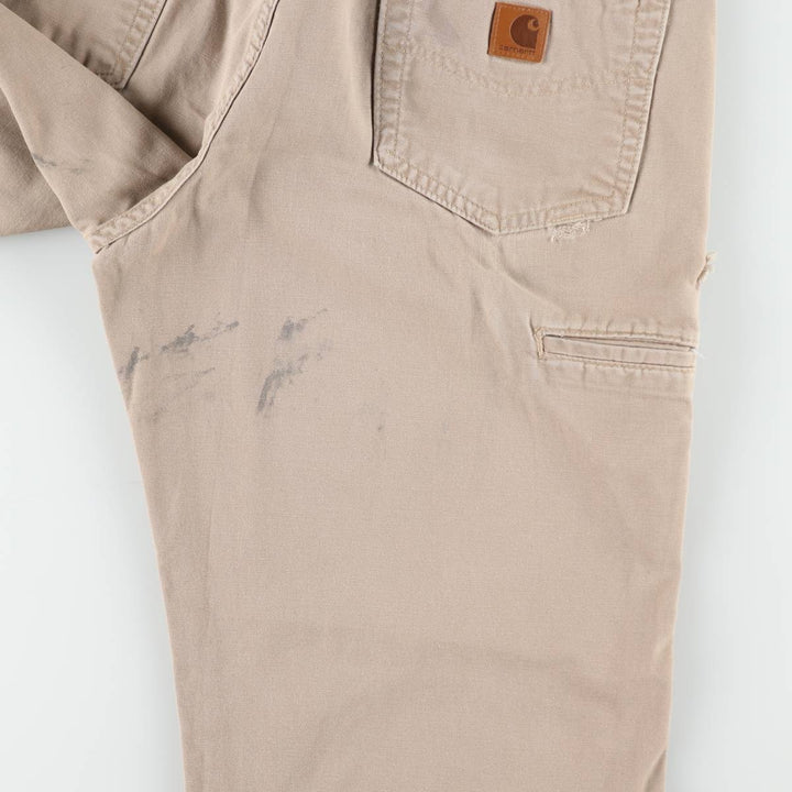 Carhartt Loose Original Fit Duck Work Pants, Men's W34 (approx.) cotton Beige type Vintage Second Hand