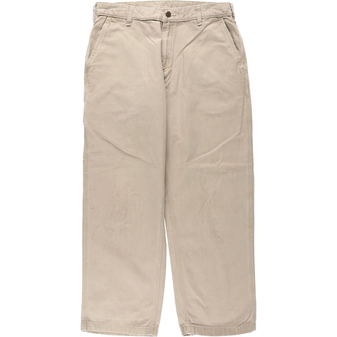 Carhartt Dungaree Fit Duck Work Pants, Men's, Size 34 cotton Beige type Vintage Second Hand