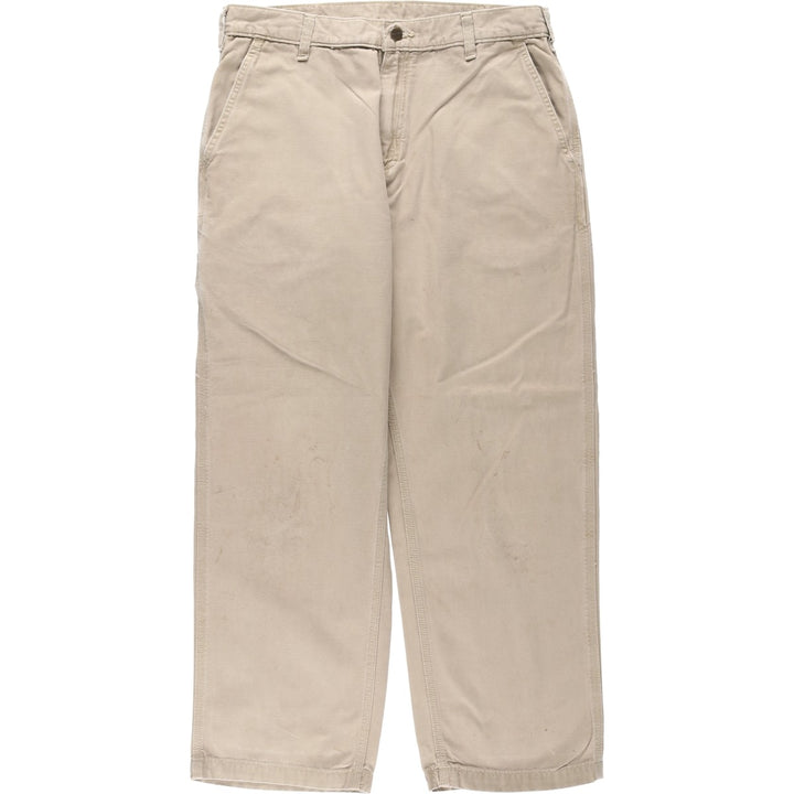 Carhartt Dungaree Fit Duck Work Pants, Men's, Size 34 cotton Beige type Vintage Second Hand