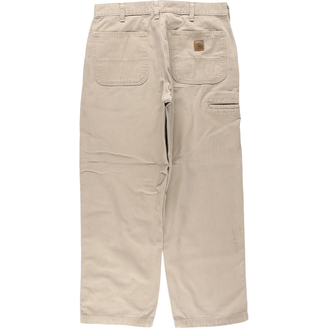 Carhartt Dungaree Fit Duck Work Pants, Men's, Size 34 cotton Beige type Vintage Second Hand