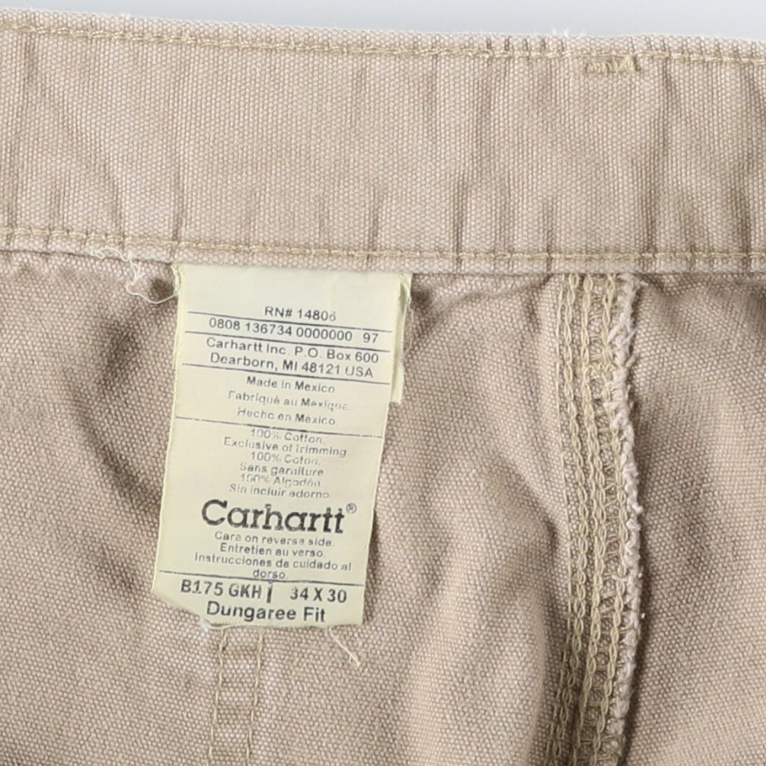 Carhartt Dungaree Fit Duck Work Pants, Men's, Size 34 cotton Beige type Vintage Second Hand