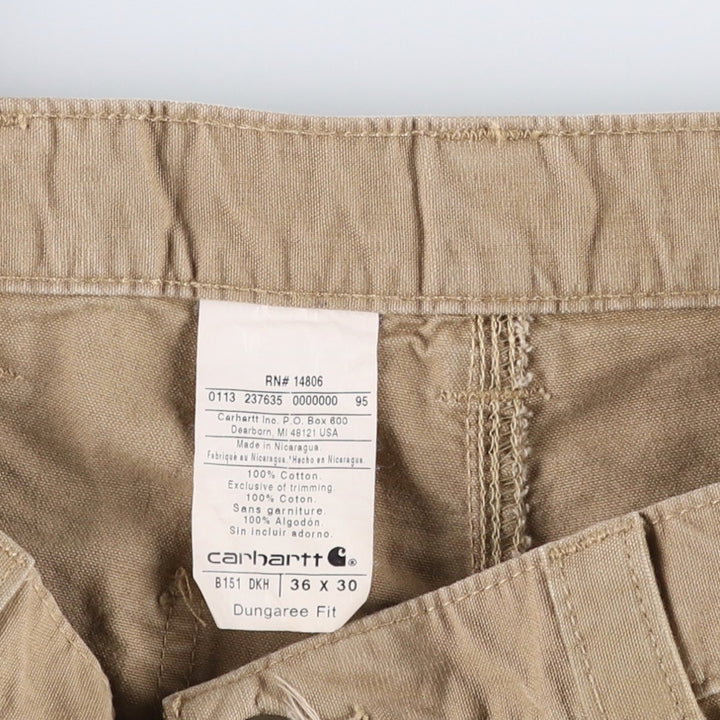 Carhartt Dungaree Fit Duck Painter Pants, Men's, W36 equivalent cotton Khaki type brown Vintage Second Hand