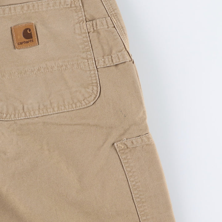 Carhartt Dungaree Fit Duck Painter Pants, Men's, W36 equivalent cotton Khaki type brown Vintage Second Hand