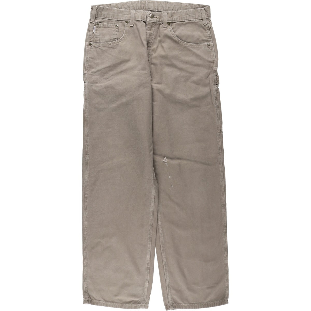 Carhartt Loose Original Fit Duck Work Pants, Men's W35 (approx.) cotton Beige type Vintage Second Hand