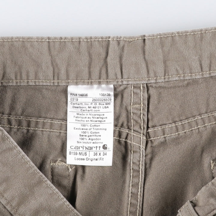 Carhartt Loose Original Fit Duck Work Pants, Men's W35 (approx.) cotton Beige type Vintage Second Hand