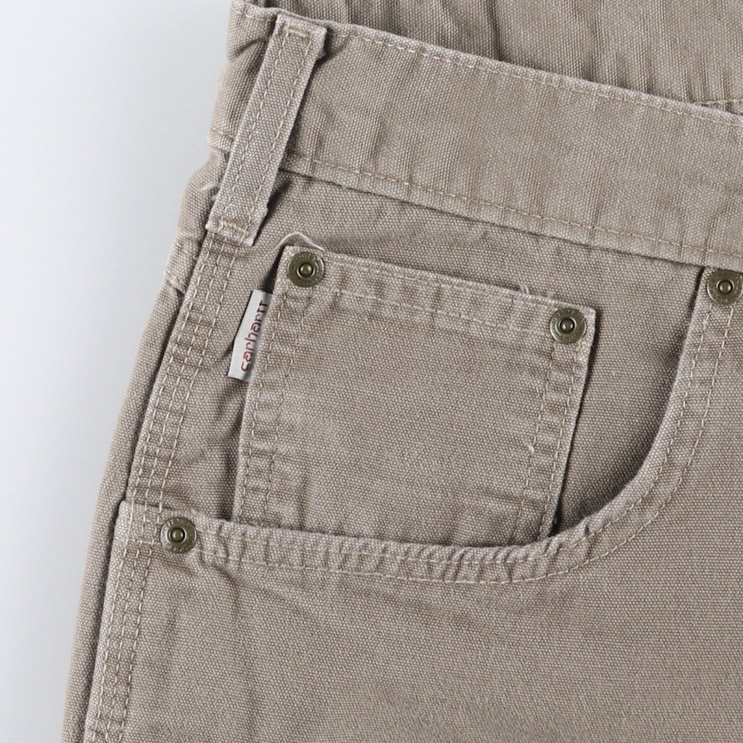 Carhartt Loose Original Fit Duck Work Pants, Men's W35 (approx.) cotton Beige type Vintage Second Hand