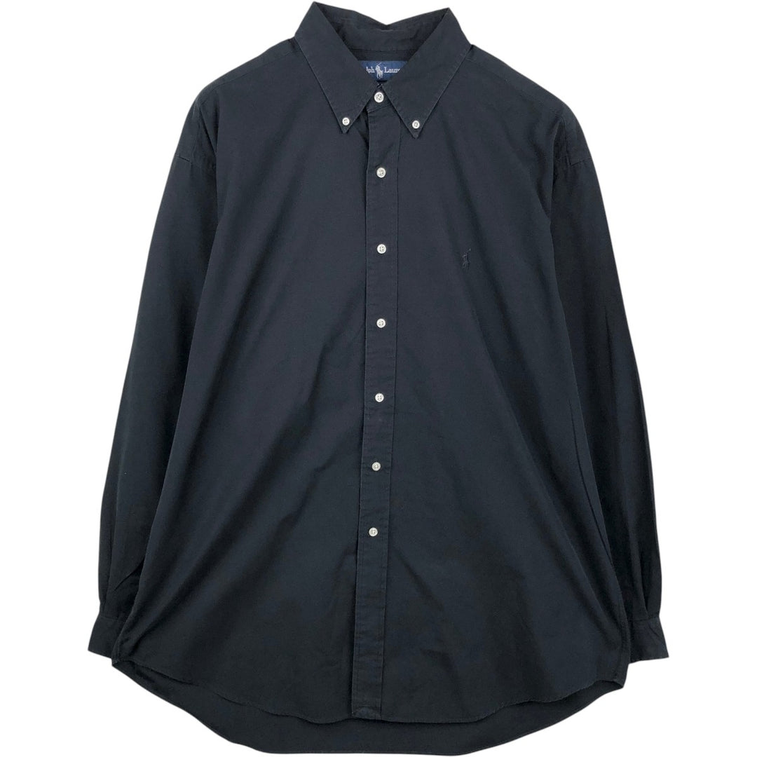Ralph Lauren BLAKE long sleeve button down shirt, men's XL size cotton black type Vintage Second Hand
