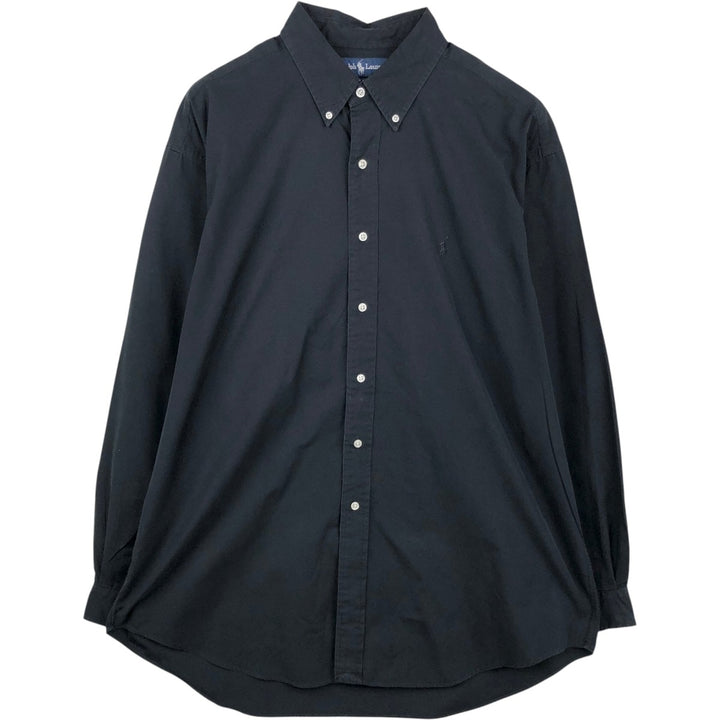 Ralph Lauren BLAKE long sleeve button down shirt, men's XL size cotton black type Vintage Second Hand