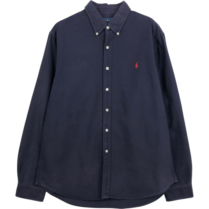 Ralph Lauren Slim Fit Long-Sleeve Button-Down Shirt, Men's Size XL (approx.) cotton navy blue type Vintage Second Hand