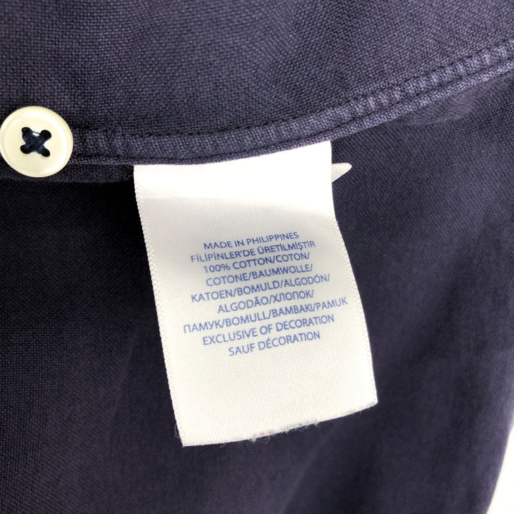 Ralph Lauren Slim Fit Long-Sleeve Button-Down Shirt, Men's Size XL (approx.) cotton navy blue type Vintage Second Hand