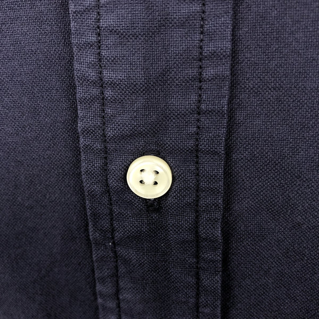 Ralph Lauren Slim Fit Long-Sleeve Button-Down Shirt, Men's Size XL (approx.) cotton navy blue type Vintage Second Hand
