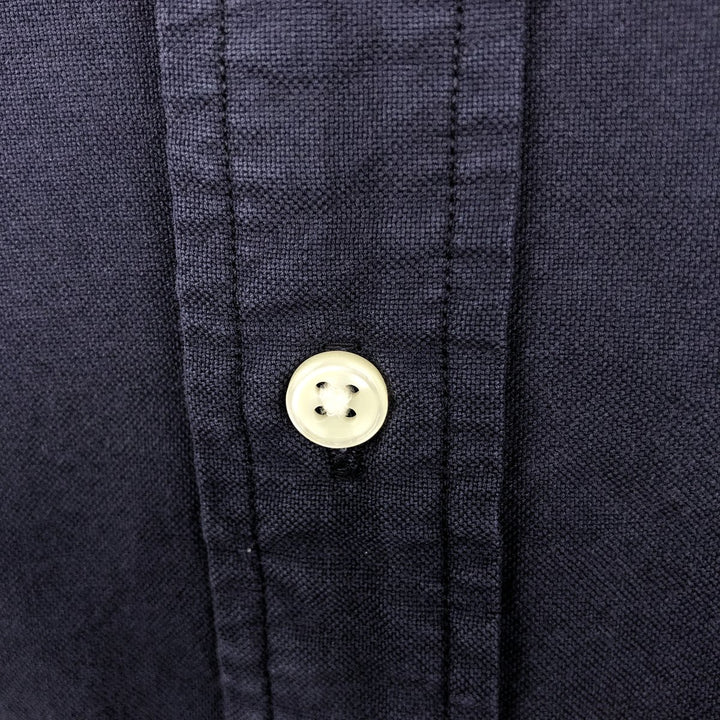 Ralph Lauren Slim Fit Long-Sleeve Button-Down Shirt, Men's Size XL (approx.) cotton navy blue type Vintage Second Hand