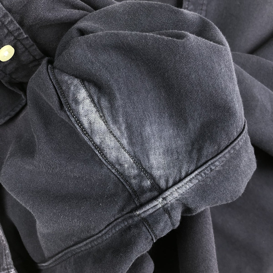 Ralph Lauren Slim Fit Long-Sleeve Button-Down Shirt, Men's Size XL (approx.) cotton navy blue type Vintage Second Hand