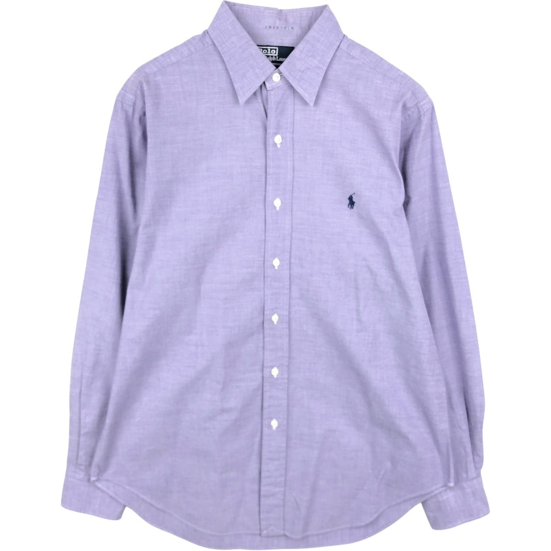 Ralph Lauren POLO by Ralph Lauren LOWELL Long-Sleeve Cotton Shirt, Men's Size M (approx.) cotton purple type Vintage Second Hand
