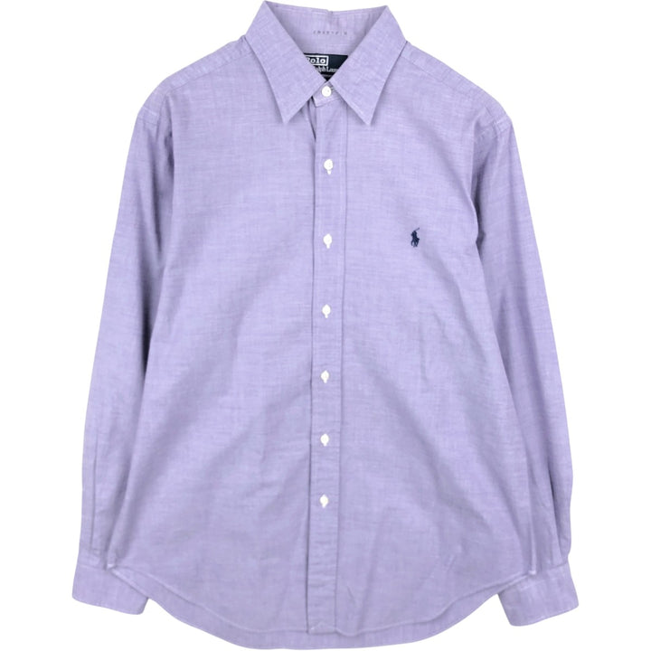 Ralph Lauren POLO by Ralph Lauren LOWELL Long-Sleeve Cotton Shirt, Men's Size M (approx.) cotton purple type Vintage Second Hand